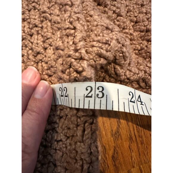 Free People Bonfire Chunky Knit Cardigan Sweater Brown - Large NWOT Cozy Cotton - Picture 6 of 8